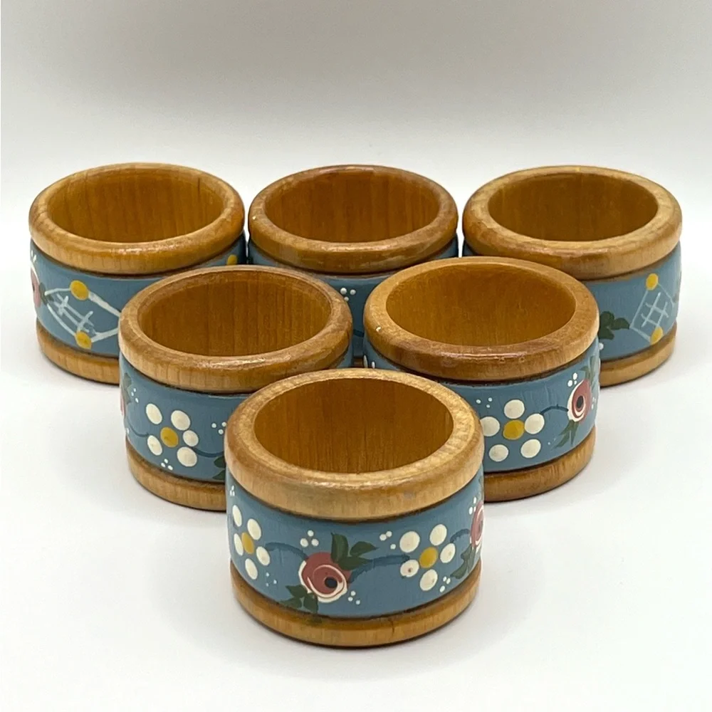 Set of 6 Wooden Napkin Holders
